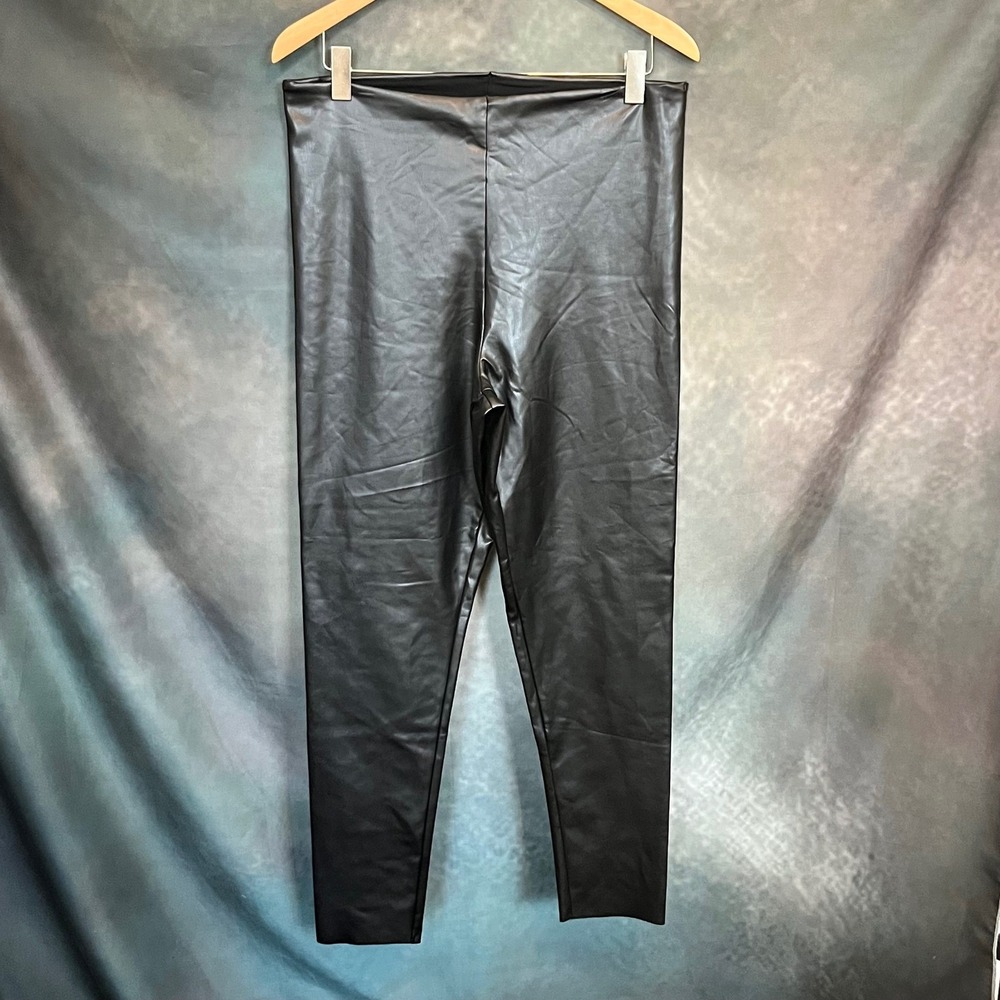 Joie Faux Leather Legging Pants Black Size XL Stretch High Rise